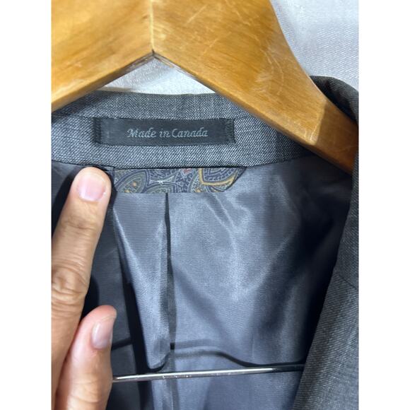 Ralph Lauren LRL Sport Coat 44L Gray Wool Made in Canada Lined Suit Stretch - Picture 7 of 16